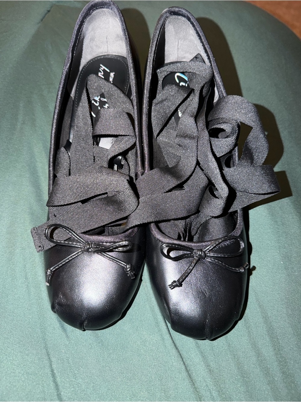 Sam Edelman Black Ribbon Tie Ballet Flats